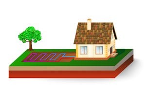 Graphic of Home with Geothermal Heating System